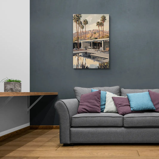 Palm Springs Mid Century Vibes - Canvas Wall Art Living Room
