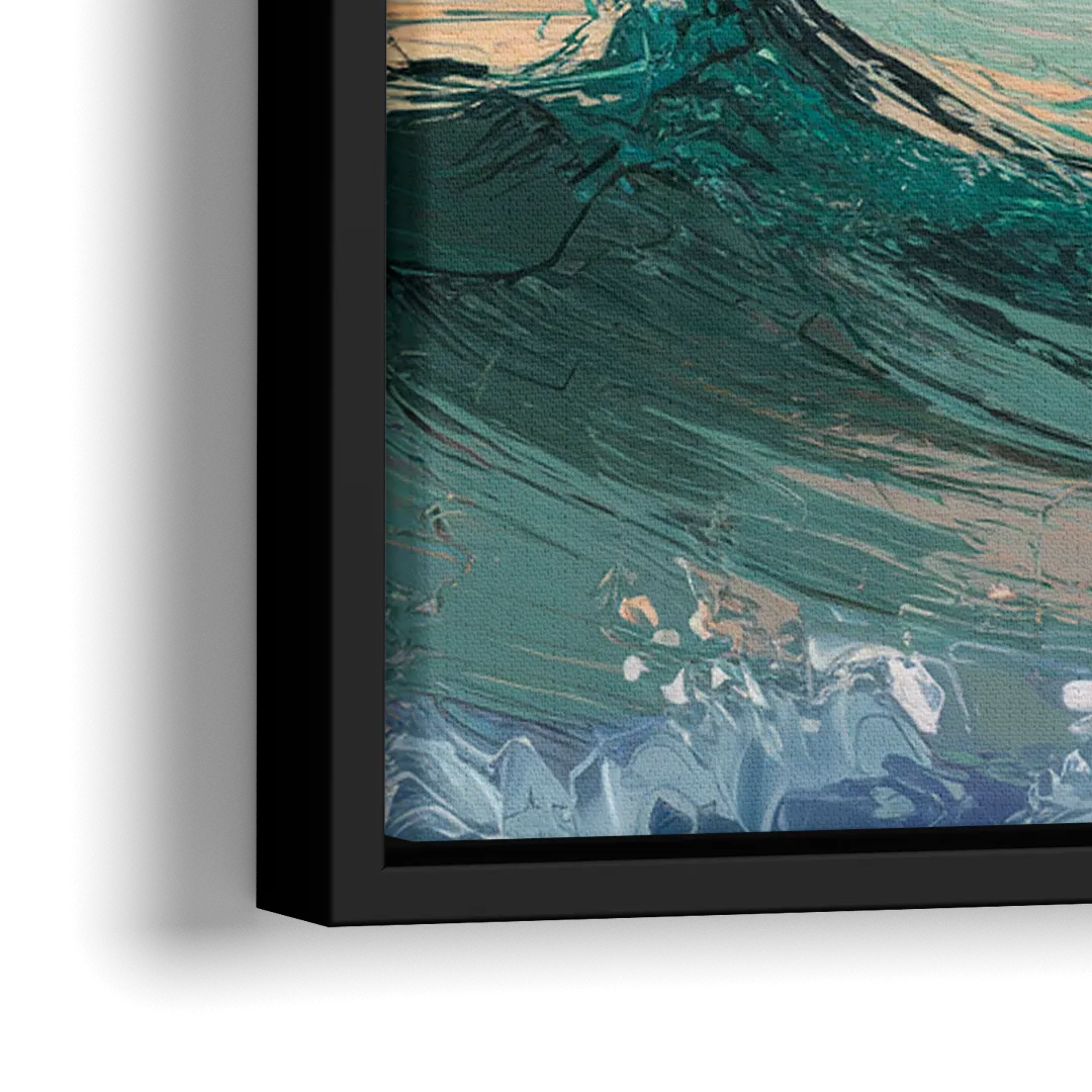 Big Sur Pacific Waves - Close-Up Black Frame Canvas