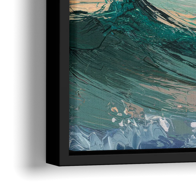 Big Sur Pacific Waves - Close-Up Black Frame Canvas