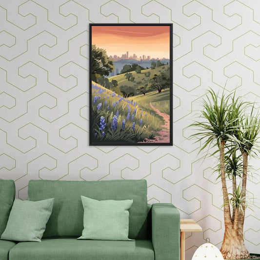 Austin Texas Hill Country - Living Room Black Frame Canvas