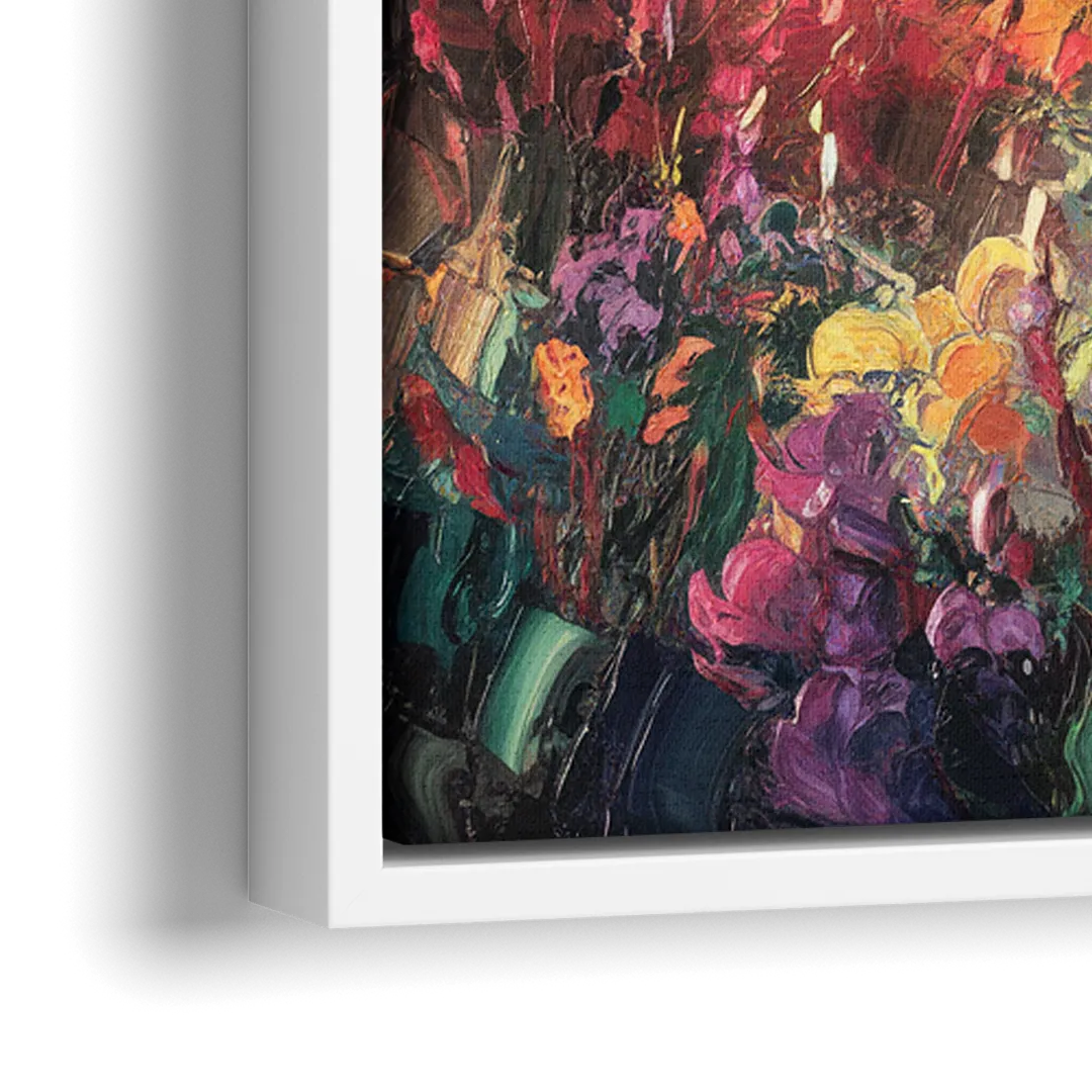 Vail Sunset Glow - Close-Up White Frame Canvas