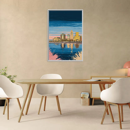 Milwaukee Wisconsin Charm - Living Room White Frame Canvas