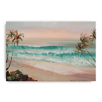 La Jolla Waves And Palms - Canvas Wall Art