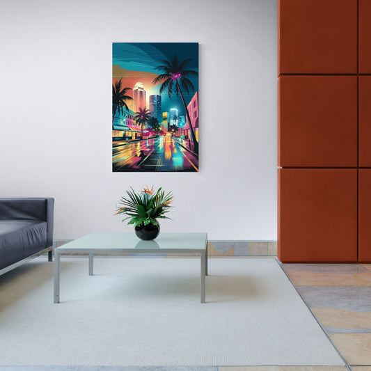 Miami Artistic Streets - Canvas Wall Art Living Room