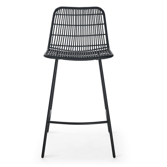 Natural Rattan 2-Piece Counter Chair Set – Elegant & Sturdy for Indoor Use