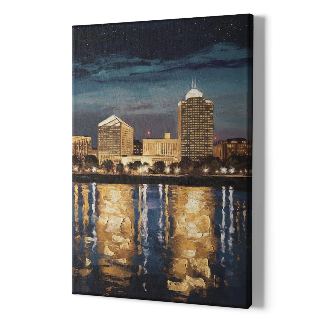 Arlington Night Lights - Canvas Print Art Sides