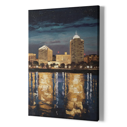 Arlington Night Lights - Canvas Print Art Sides