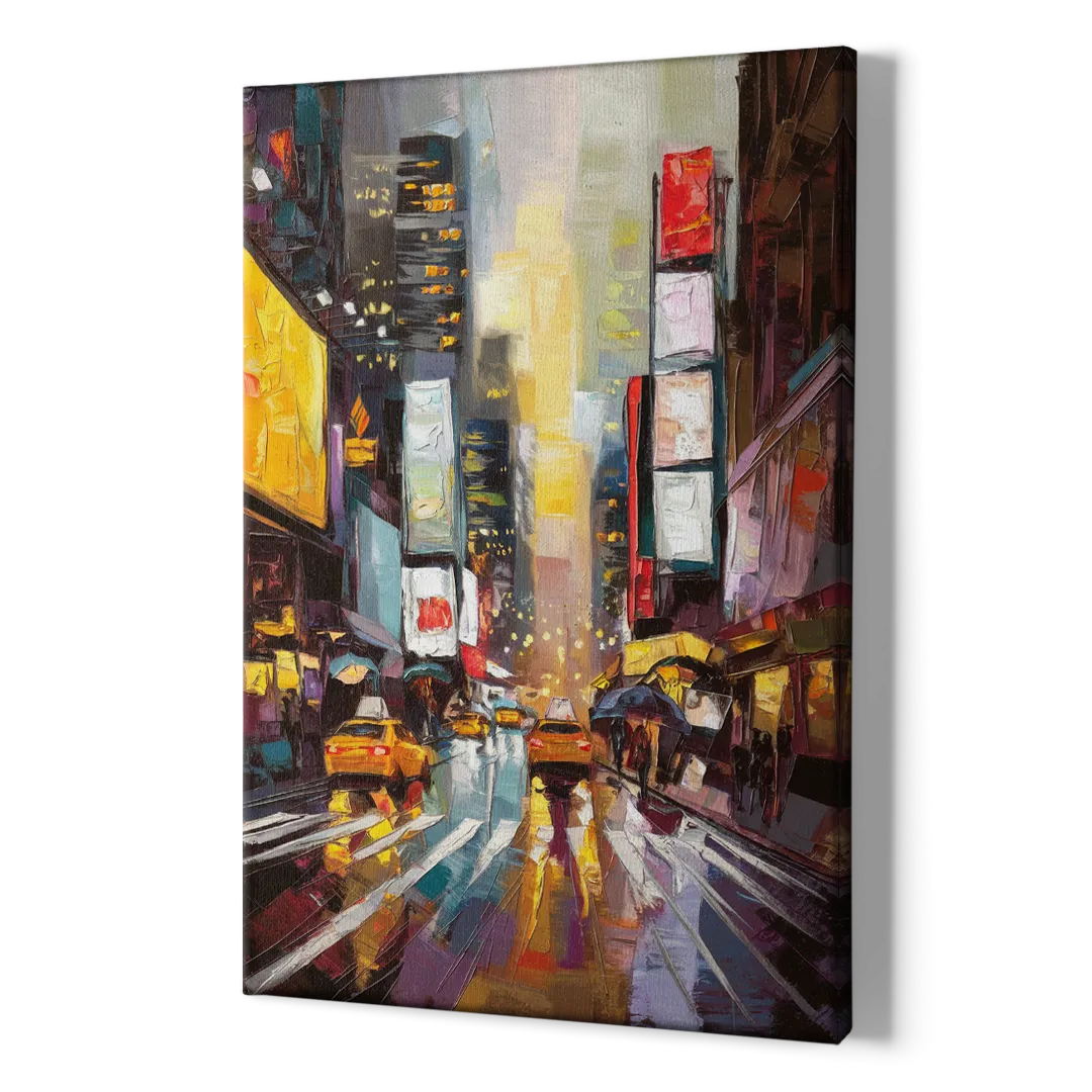 New York City Framed Street Photography Evening - Canvas Print Art Sides