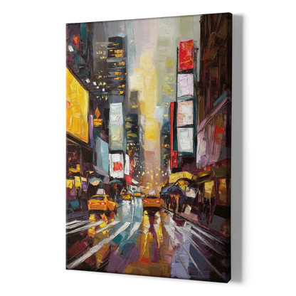 New York City Framed Street Photography Evening - Canvas Print Art Sides