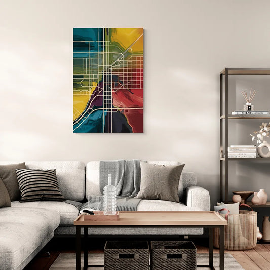 Las Vegas Map Design - Canvas Wall Art Living Room