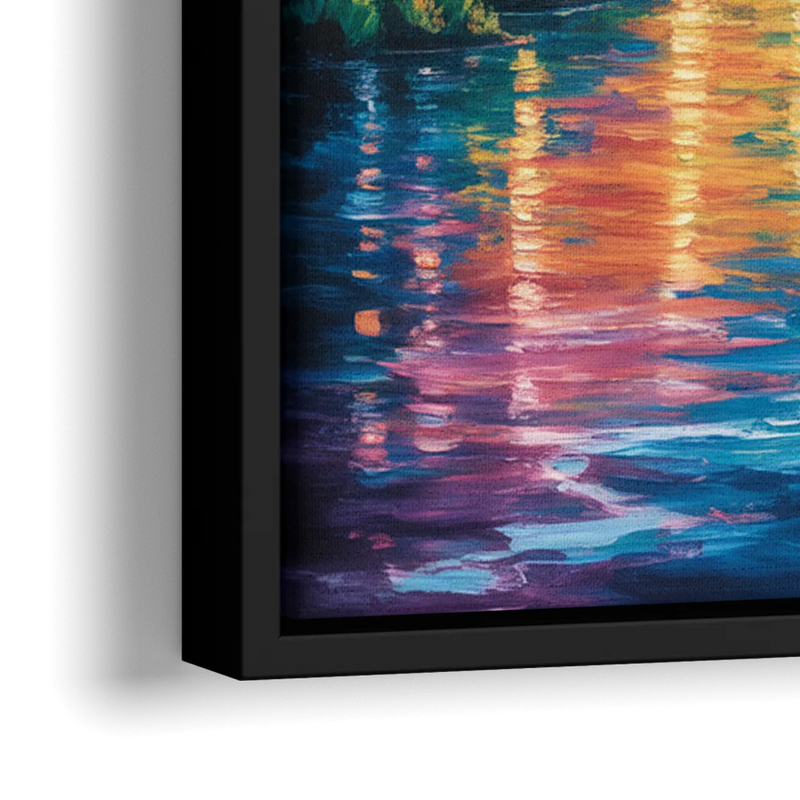 Niagara Falls Nature Trail - Close-Up Black Frame Canvas