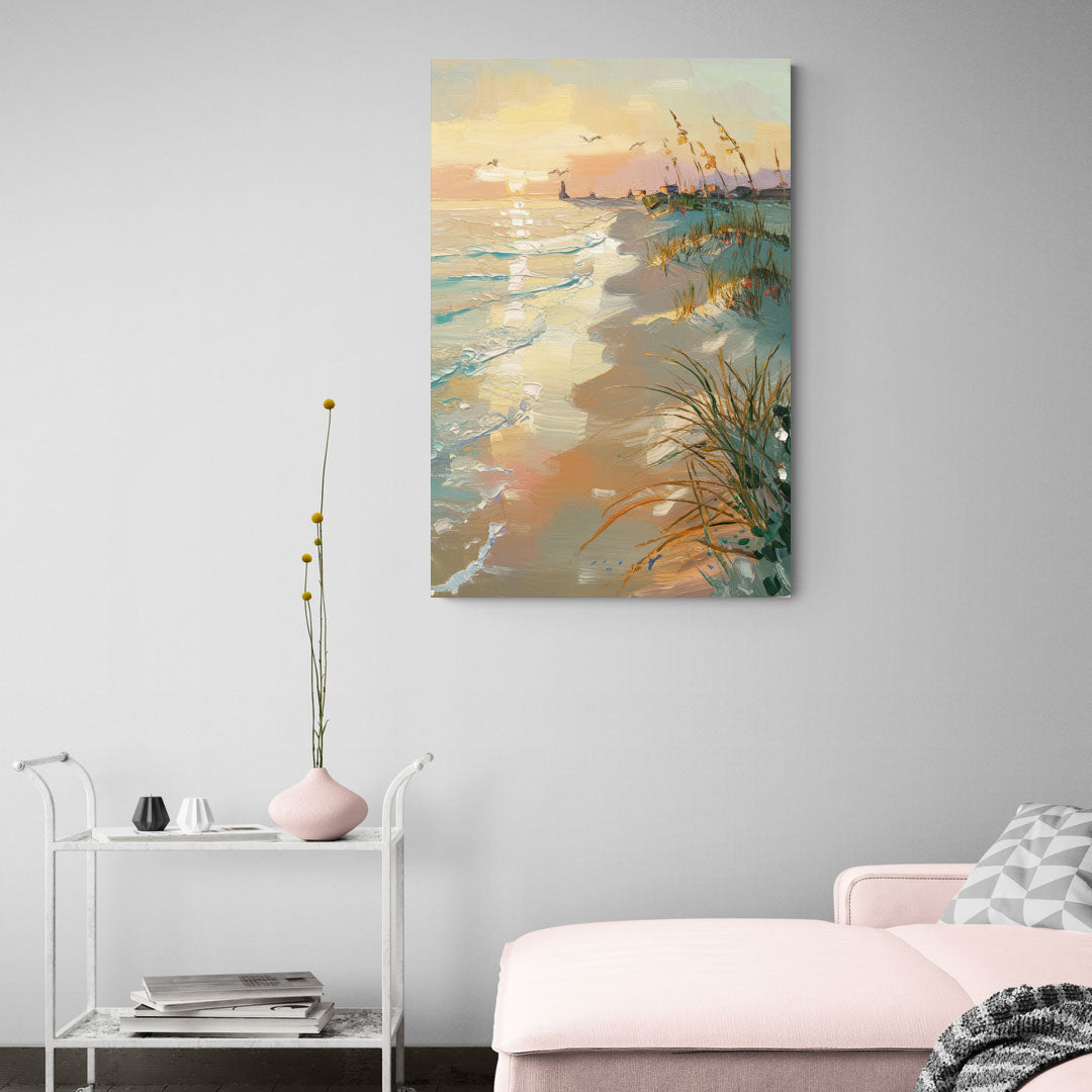 Virginia Beach Coastal Sunrise - Canvas Wall Art Living Room