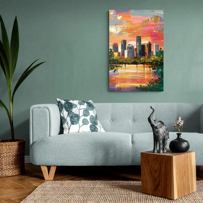 Houston Cultural Essence - Canvas Wall Art Living Room