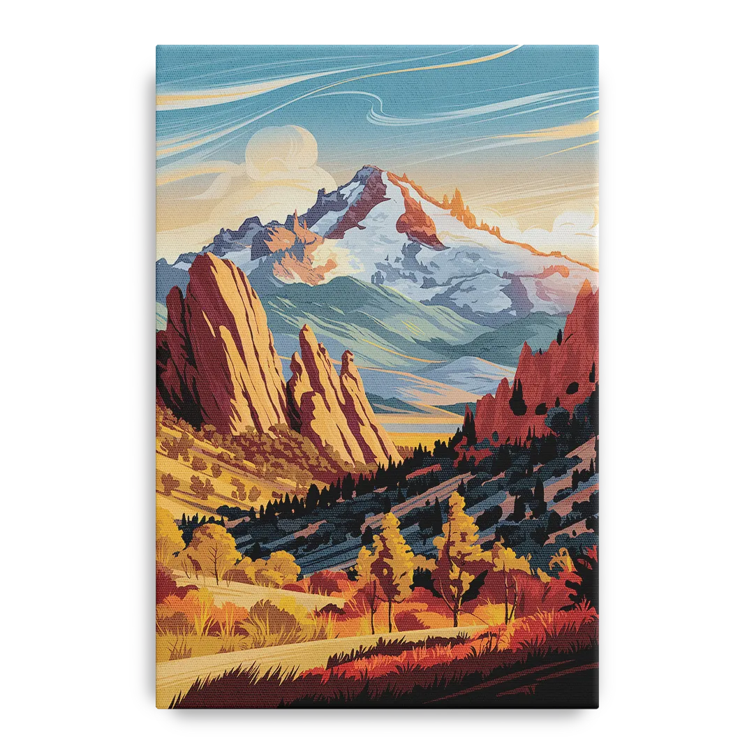 Colorado Springs Pikes Peak Panorama - Canvas Wall Art