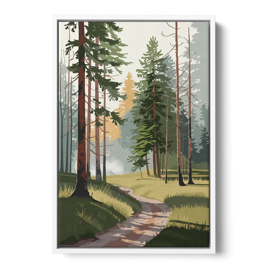 Sitka Forest Serenity - White Frame Canvas