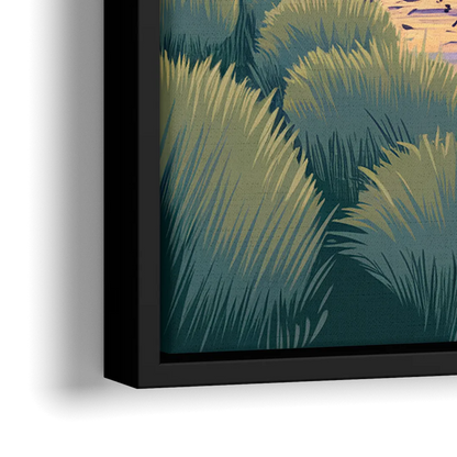 Wichita Riverfront Views - Close-Up Black Frame Canvas