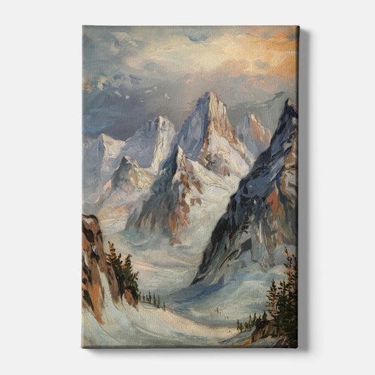 Anchorage Snowy Peaks - Canvas Wall Art