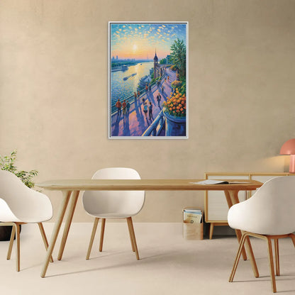 Dufferin Terrace View - Living Room White Frame Canvas