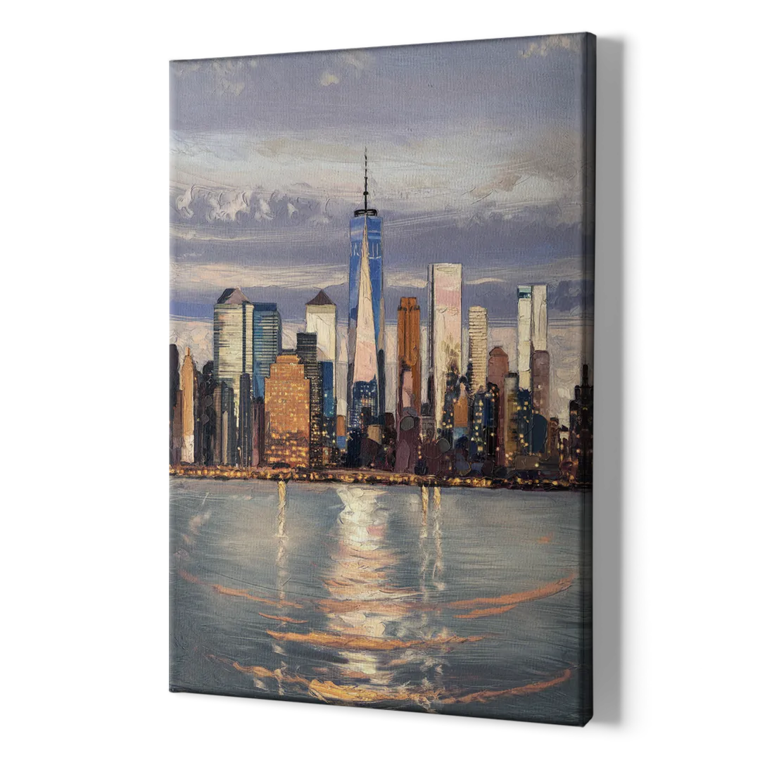New York City Skyline Reflection - Canvas Print Art Sides