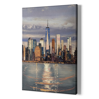 New York City Skyline Reflection - Canvas Print Art Sides