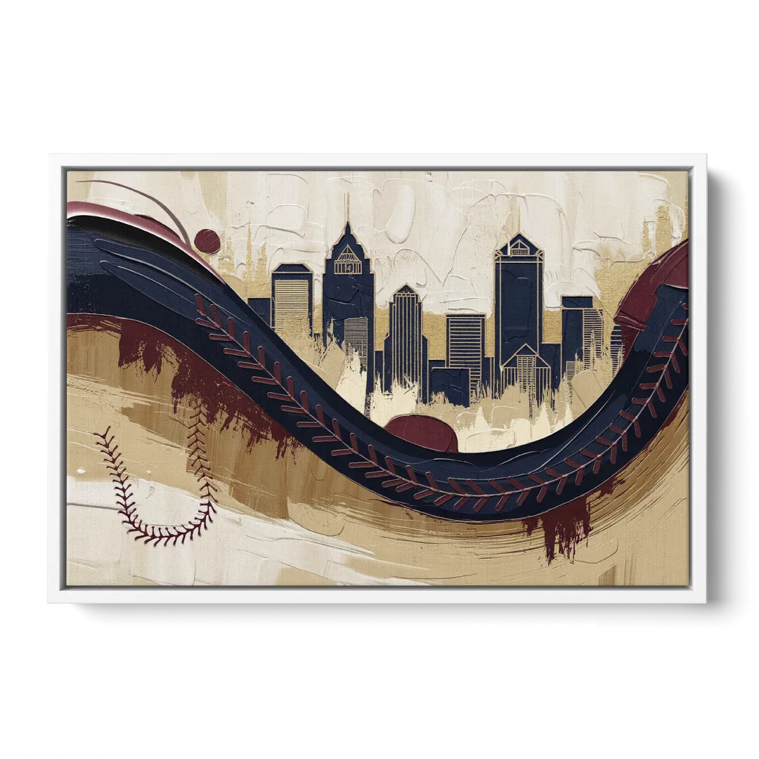 Toledo Mud Hens Baseball - White Frame Canvas