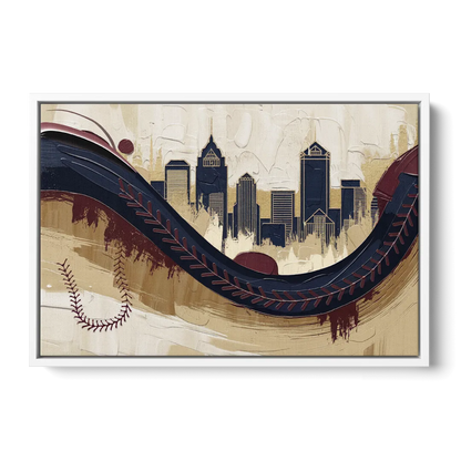 Toledo Mud Hens Baseball - White Frame Canvas