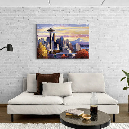 Seattle Iconic Landmarks - Canvas Wall Art Living Room
