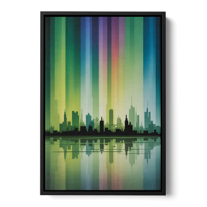 Capital Lights - Black Frame Canvas