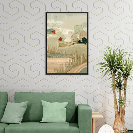 Plano Suburban Charm - Living Room Black Frame Canvas