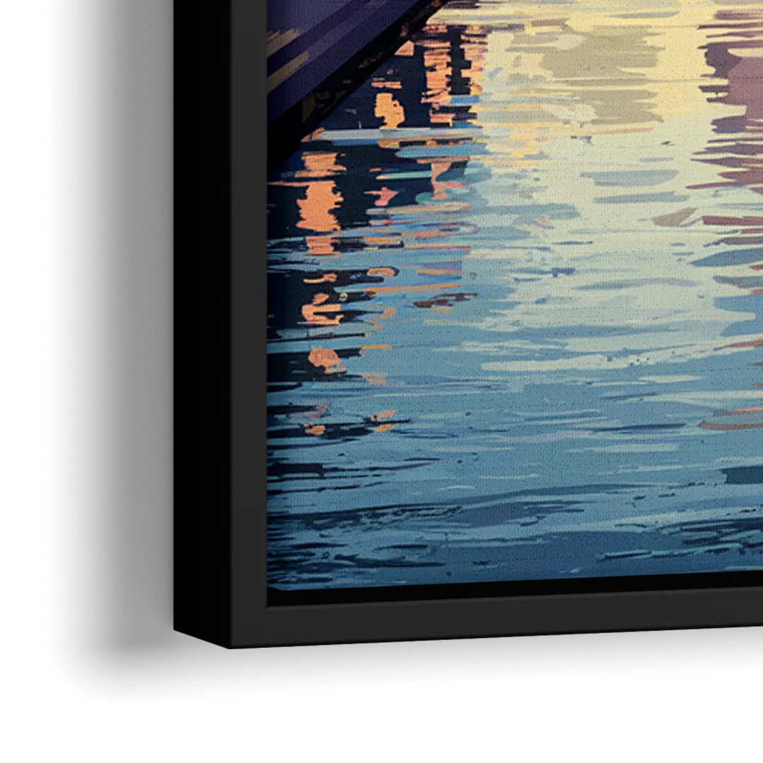 Philadelphia Schuylkill River - Close-Up Black Frame Canvas