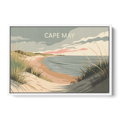 Cape May Ocean Breeze - White Frame Canvas