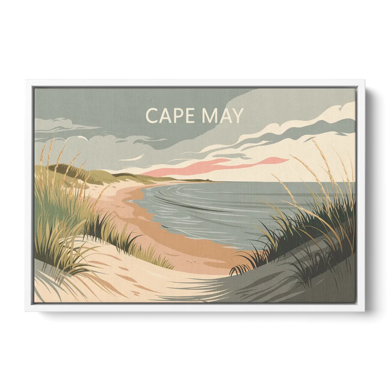 Cape May Ocean Breeze - White Frame Canvas