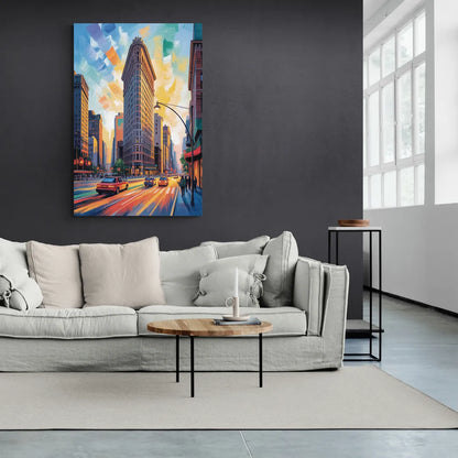 Flatiron Building Landmark - Canvas Wall Art Living Room