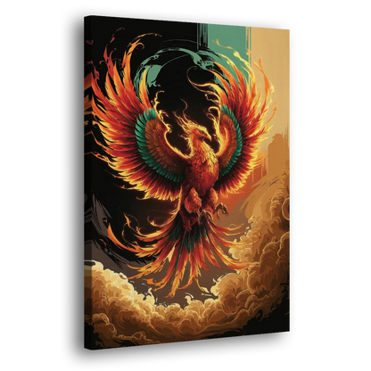 Phoenix Bird Abstract Artwork - Canvas Print Art Sides