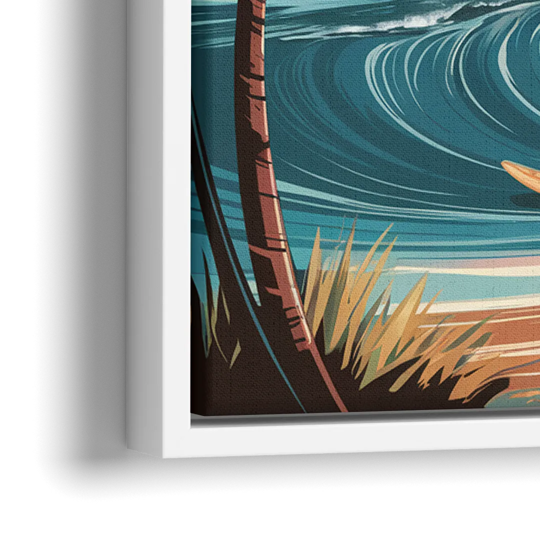San Diego Surf Culture - Close-Up White Frame Canvas