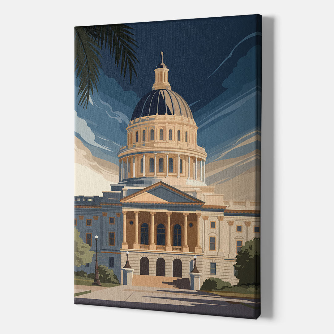 Sacramento Capitol Building - Canvas Wall Art Indoor