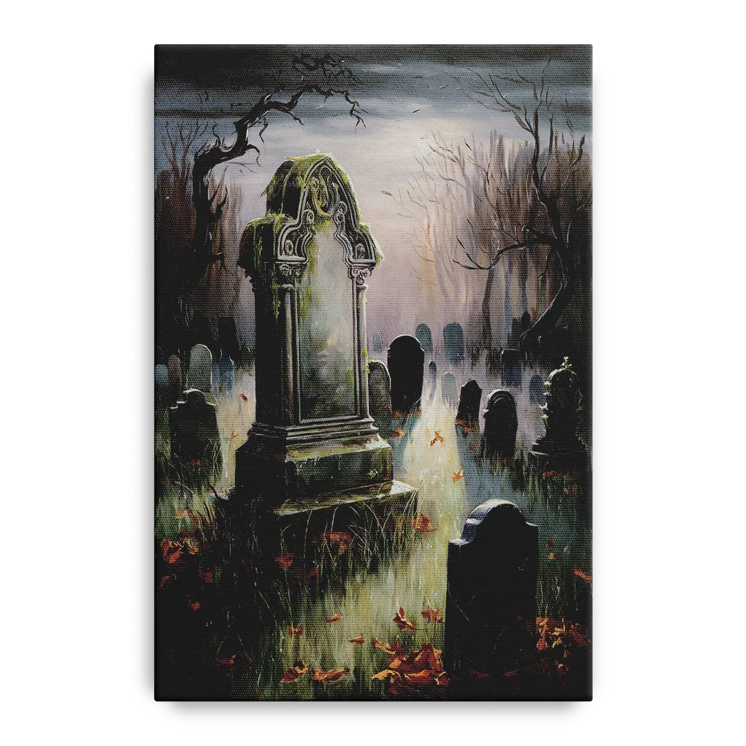 Tombstone Eerie Twilight - Canvas Wall Art