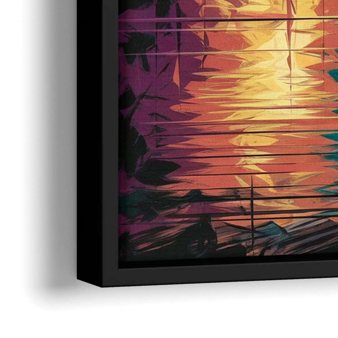 Corpus Christi Downtown Scene - Close-Up Black Frame Canvas