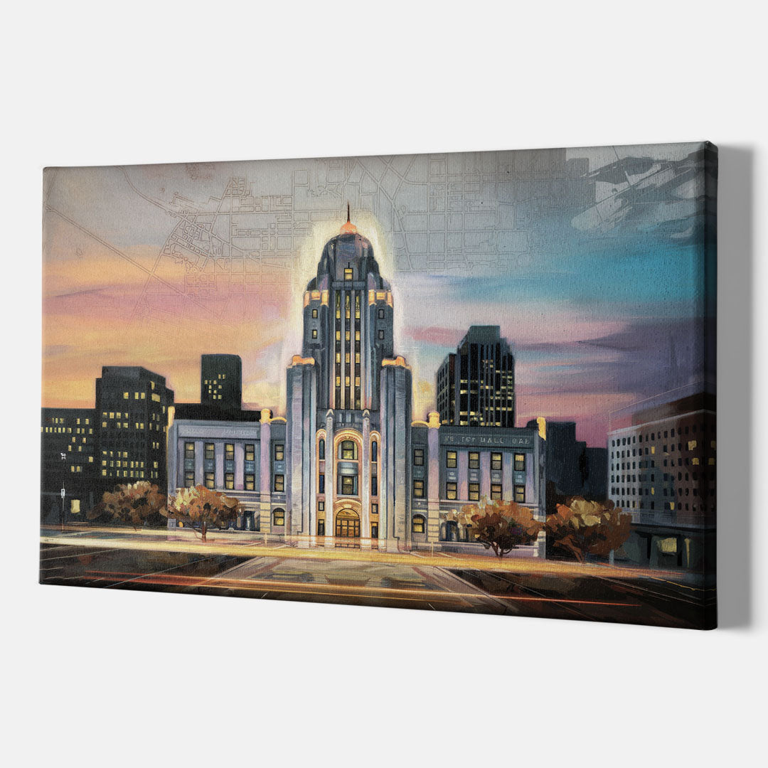Buffalo City Hall Iconic View - Canvas Wall Art Indoor