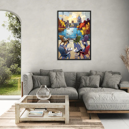 Madison Union Terrace Vibes - Living Room Black Frame Canvas