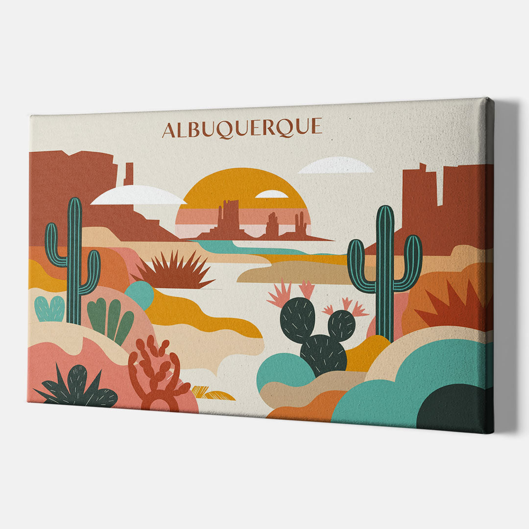 Albuquerque Southwest Colors - Canvas Wall Art Indoor