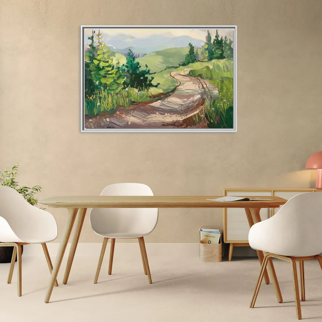 Burlington Green Mountain Trails - Living Room White Frame Canvas