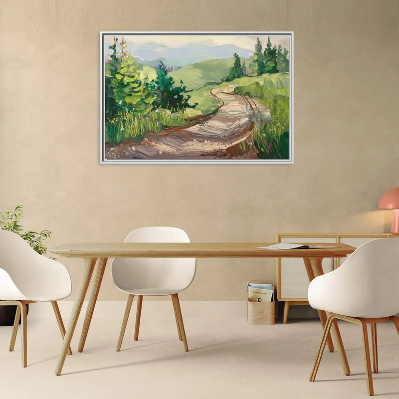 Burlington Green Mountain Trails - Living Room White Frame Canvas