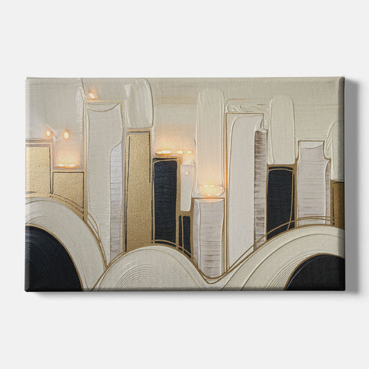 New York City Golden Glow Skyline - Canvas Wall Art