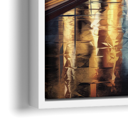 Oklahoma City Night Lights - Close-Up White Frame Canvas