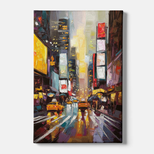 New York City Framed Street Photography Evening - Canvas Wall Art