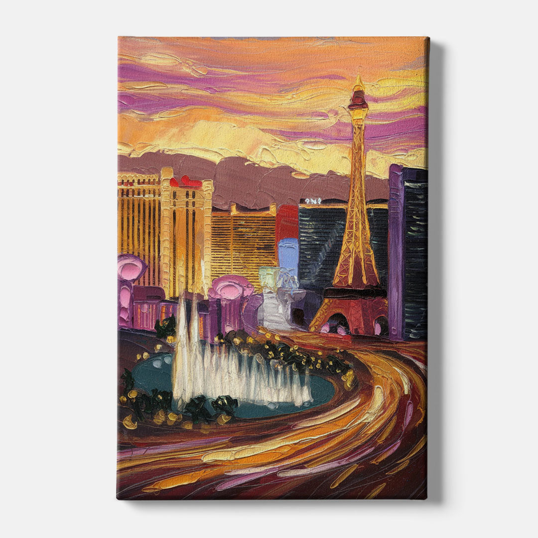 Las Vegas Skyline at Sunset - Canvas Wall Art