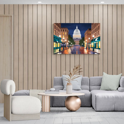 Madison Capitol Square Nights - Canvas Wall Art Living Room