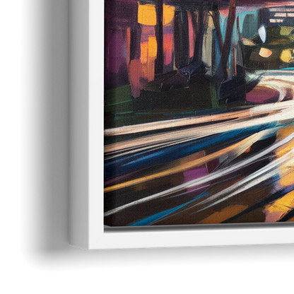 Anaheim Downtown Glow - Close-Up White Frame Canvas