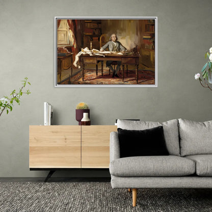 Franklin Historic Charm - Living Room White Frame Canvas